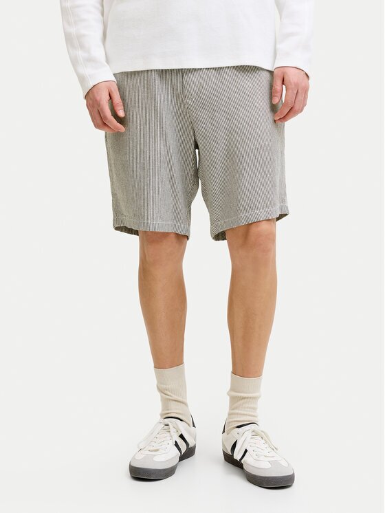 Jack & Jones Pantalon scurți din material Ace Mykonos 12269376 Écru Regular Fit