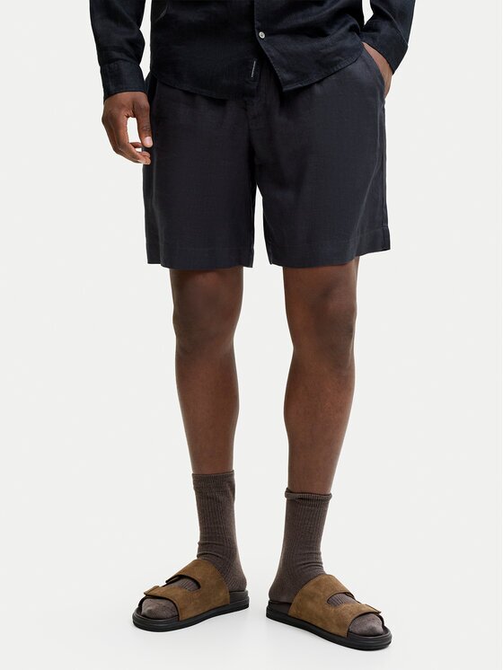 Jack & Jones Pantalon scurți din material St. Bill 12253134 Wide Leg