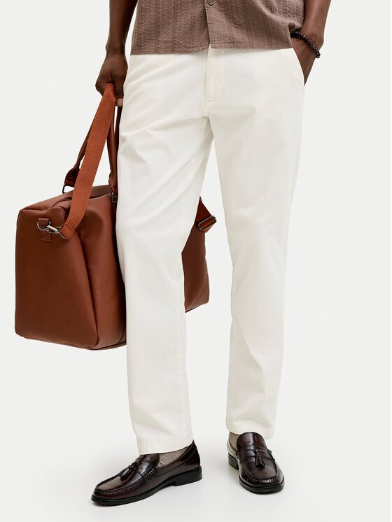 Jack & Jones Pantaloni chino Kane 12268490 Écru Relaxed Fit