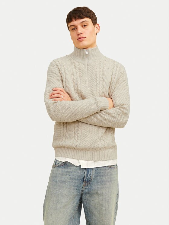Jack & Jones Pulover Craig 12260826 Écru Regular Fit