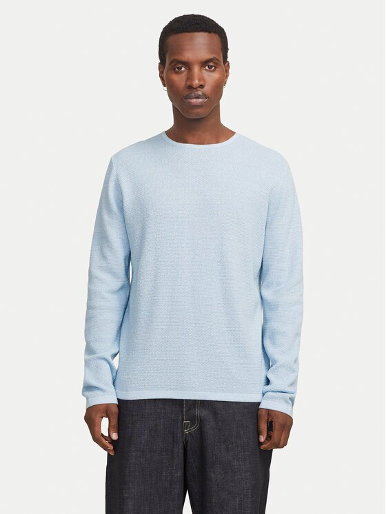 Jack & Jones Pulover George 12268279 Albastru celest Regular Fit