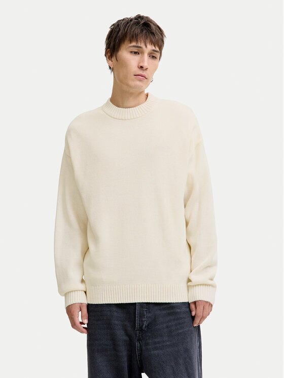 Jack & Jones Pulover Urban 12278942 Écru Relaxed Fit