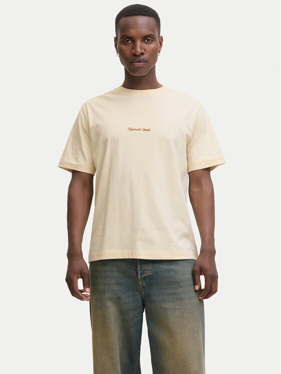Jack & Jones Tricou Norrebro 12282892 Écru Relaxed Fit