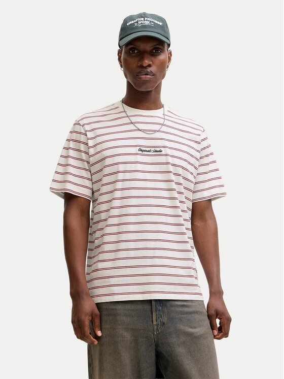 Jack & Jones Tricou Norrebro Stripe 12291021 Écru Regular Fit
