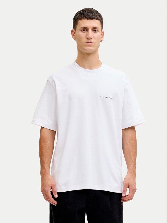 Jack & Jones Tricou Owen S 12292397 Alb Relaxed Fit