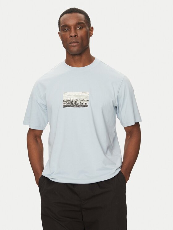 Jack & Jones Tricou Pacer Photo 12273775 Albastru celest Relaxed Fit