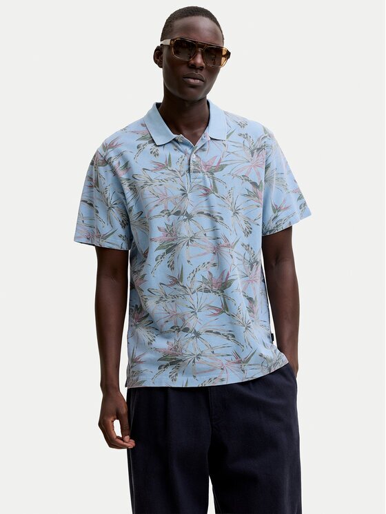 Jack & Jones Tricou polo Blu Hawaii 12295860 Relaxed Fit