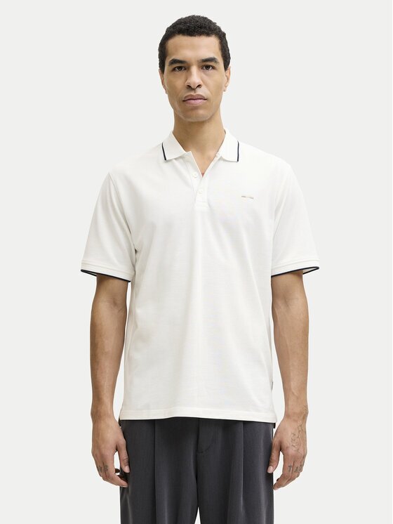 Jack & Jones Tricou polo Blualves 12274681 Écru Regular Fit