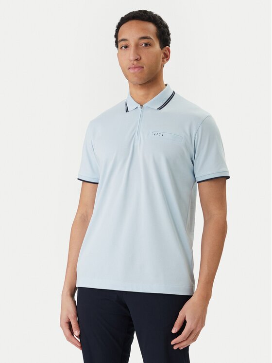 Jack & Jones Tricou polo Fusion 12289953 Albastru celest Regular Fit