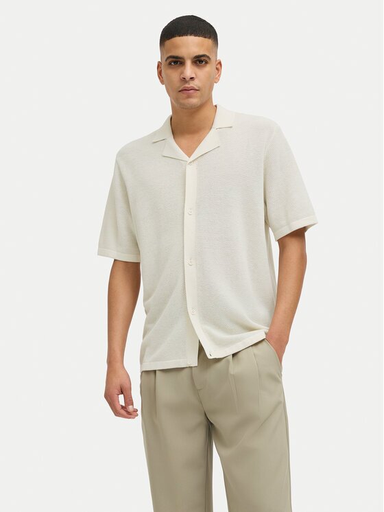 Jack & Jones Tricou polo Orion 12268226 Écru Relaxed Fit