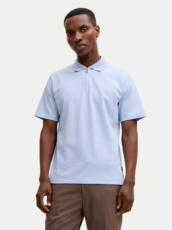 Jack & Jones Tricou polo Rblaethan 12292992 Albastru celest Regular Fit