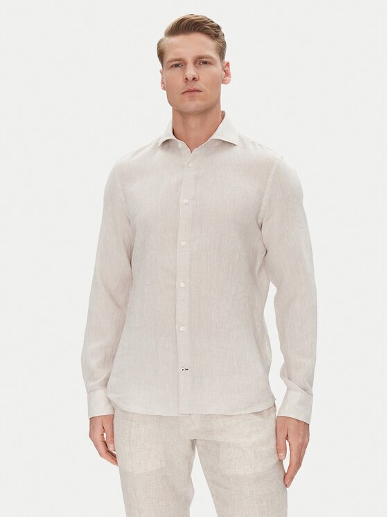 Joop! Cămașă 17 JSH-146Pai-W 30046075 Écru Slim Fit