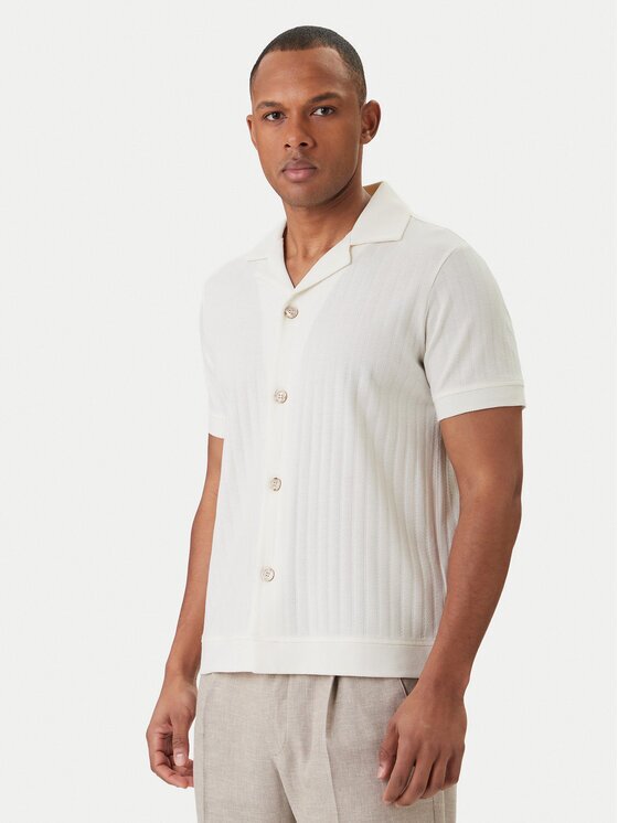 Joop! Cămașă Juanmanuel 30101936 Écru Regular Fit