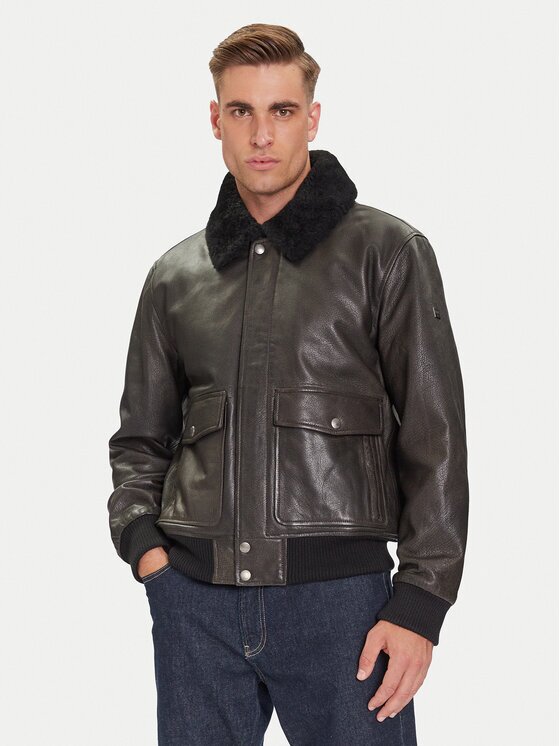 Joop! Geacă de piele Falko 80000864 Regular Fit