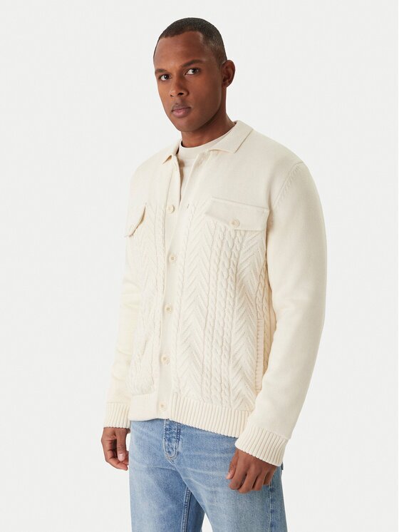 JOOP! Jeans Cardigan Walto 30047659 Écru Modern Fit