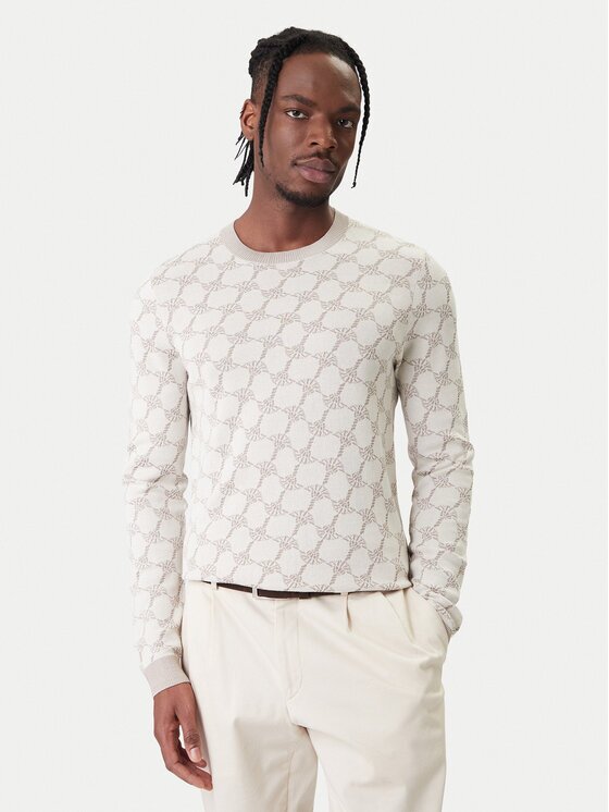Joop! Pulover 13Ravorono 10100436 30102137 Écru Regular Fit