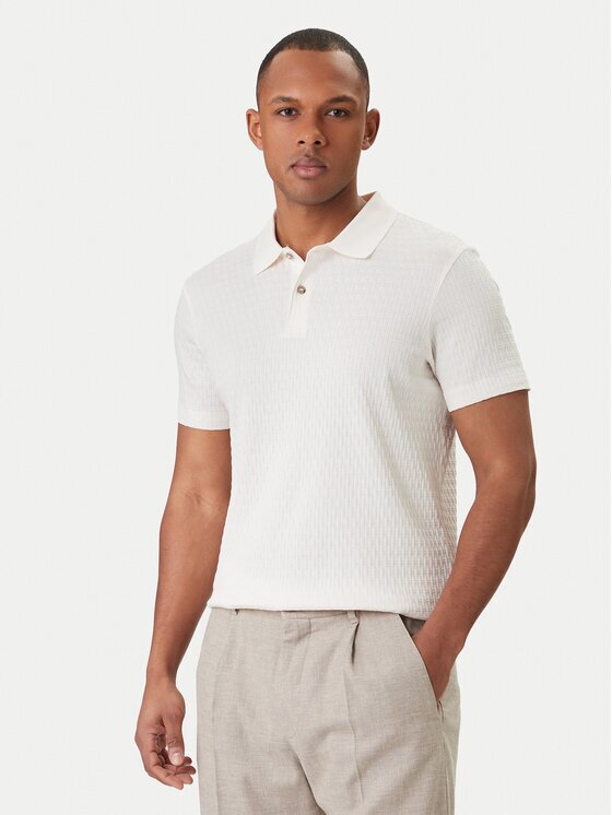 Joop! Tricou polo Jorge 30101934 Écru Slim Fit