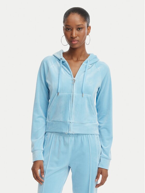 Juicy Couture Bluză Madison JCWAS126326 Albastru celest Slim Fit