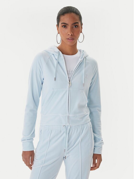 Juicy Couture Bluză Madison JCWAS225306 Albastru celest Slim Fit