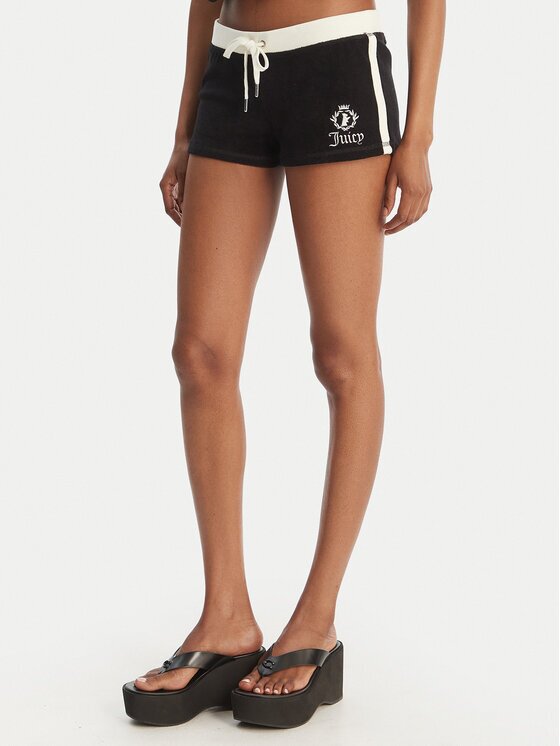 Juicy Couture Pantaloni scurți sport Applique Terry JCWHS126315 Slim Fit