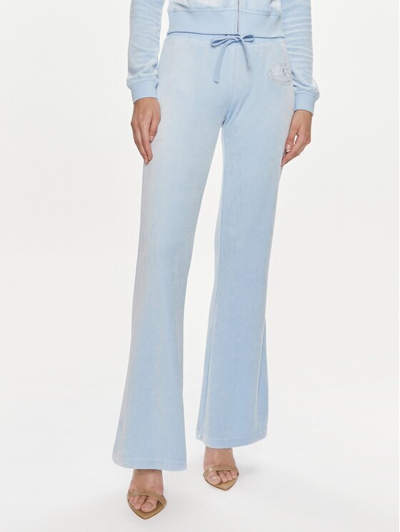 Juicy Couture Pantaloni trening Heritage Dog JCBBJ223814 Albastru celest Slim Fit