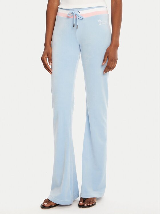 Juicy Couture Pantaloni trening Velour JCWBJ225352 Albastru celest Regular Fit