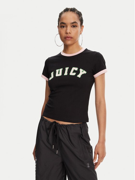 Juicy Couture Tricou Collegiate Ringer JCWCT125320 Slim Fit