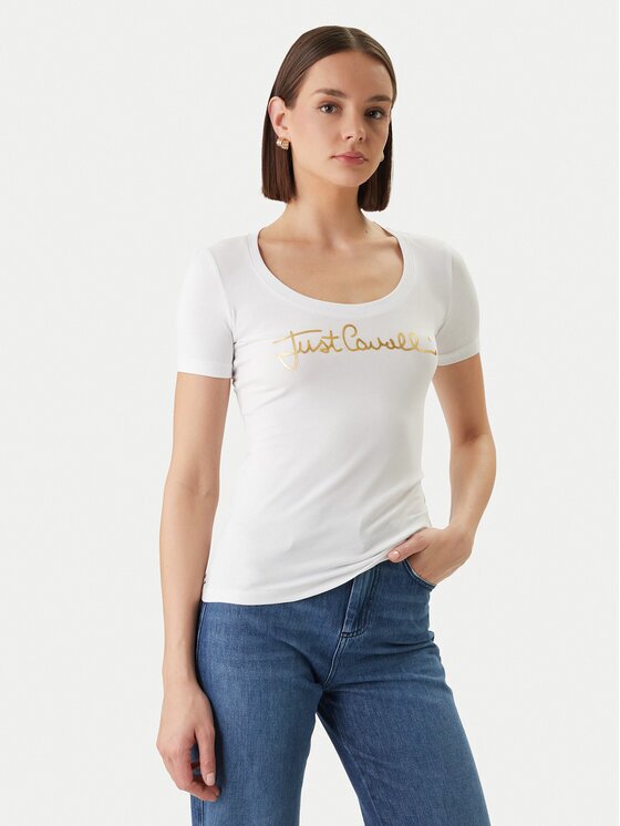 Just Cavalli Tricou 80PAHT02 CJ502 Slim Fit