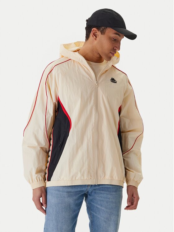 Kappa Geacă de vânt Banda Silas 222 37222WW Écru Comfort Fit