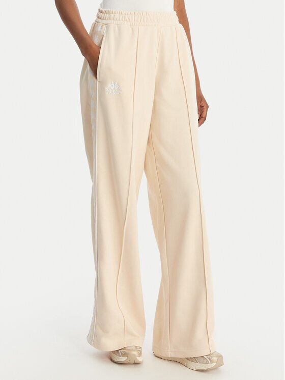 Kappa Pantaloni trening Banda Malorie 37256WW Écru Regular Fit