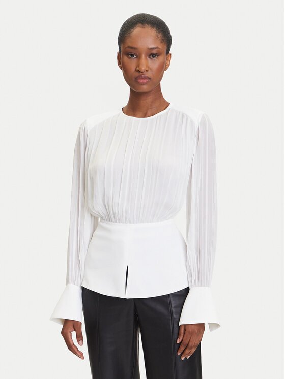 Karl Lagerfeld Bluză A3W11025 Écru Slim Fit