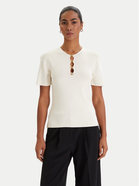 Karl Lagerfeld Bluză B1W18014 Écru Slim Fit