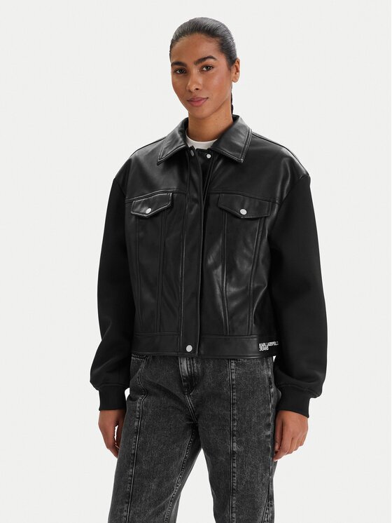 Karl Lagerfeld Jeans Geacă din imitație de piele B1W15027 Regular Fit