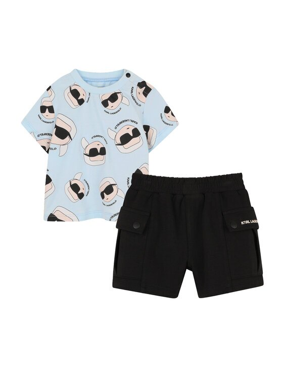 KARL LAGERFELD KIDS Set tricou și pantaloni scurți Z31070 S Regular Fit