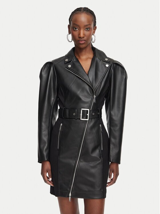 Karl Lagerfeld Rochie din imitație de piele B3W13001 Regular Fit