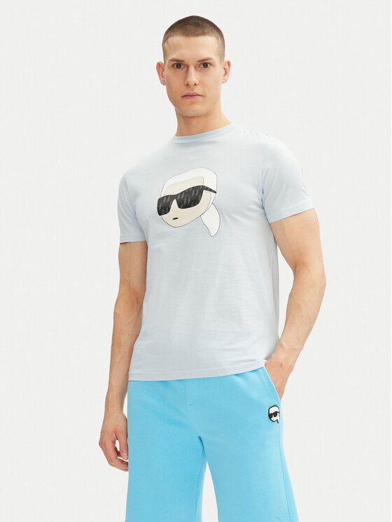 Karl Lagerfeld Tricou 755073 552251 Albastru celest Regular Fit