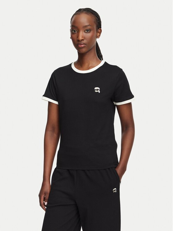 Karl Lagerfeld Tricou Ikon Patch A3W17078 Slim Fit
