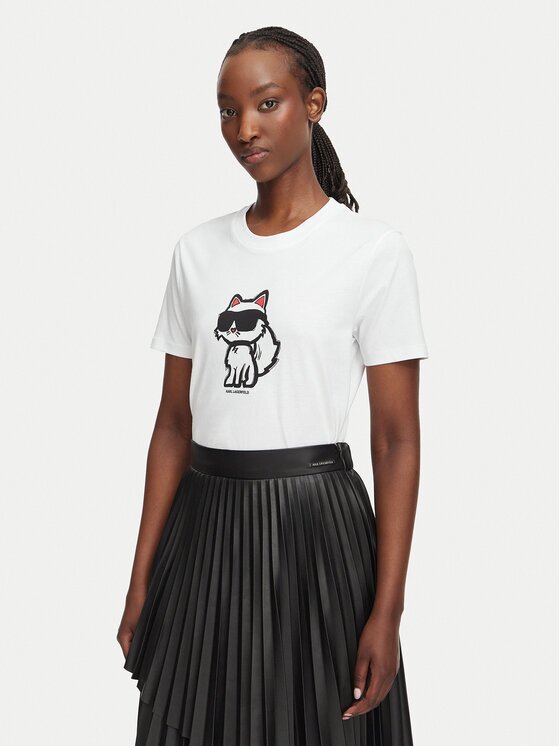 Karl Lagerfeld Tricou Ikon Sketch Choupette A1W17128 Regular Fit