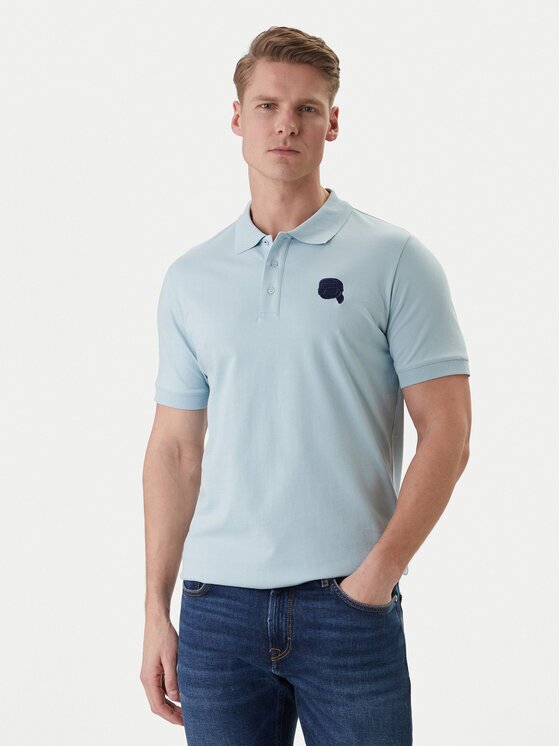Karl Lagerfeld Tricou polo 745015 562231 Albastru celest Regular Fit