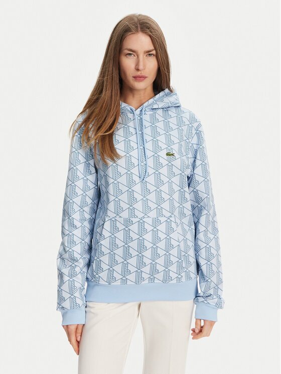 Lacoste Bluză SH2855 Albastru celest Classic Fit