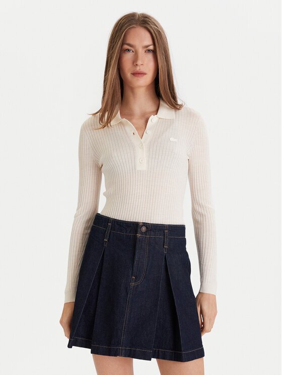 Lacoste Pulover AF4006 Écru Slim Fit