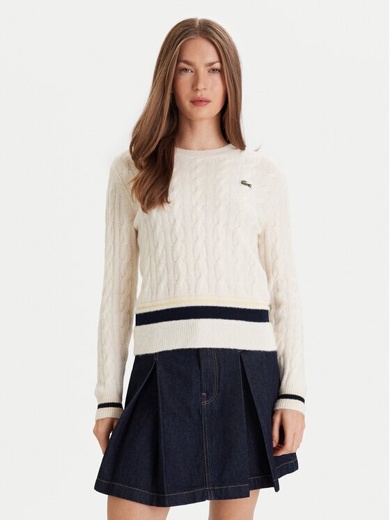 Lacoste Pulover AF4159 Écru Regular Fit