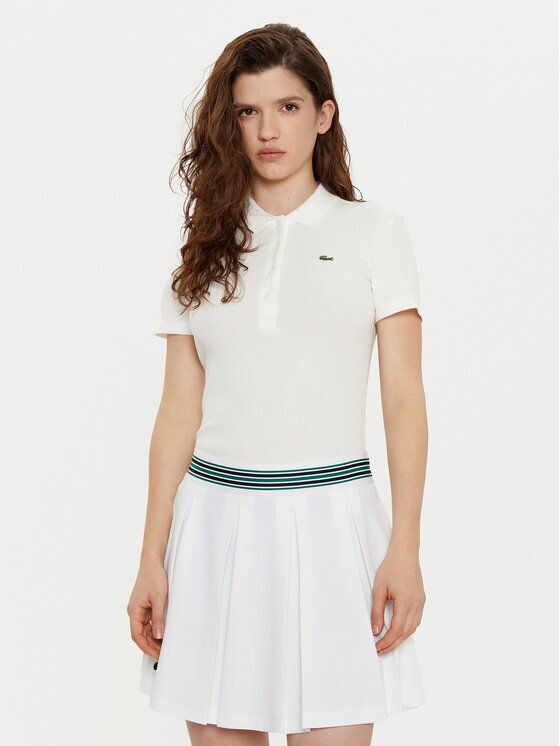 Lacoste Tricou polo DF5377 Écru Slim Fit