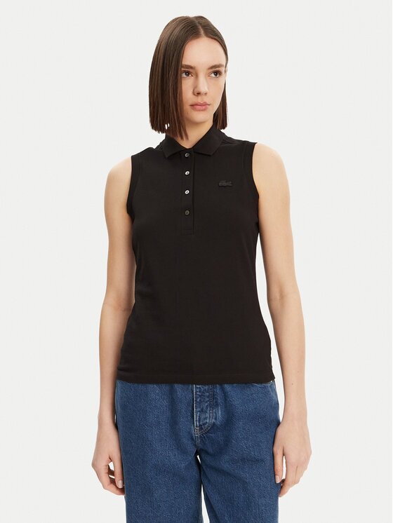 Lacoste Tricou polo PF5445 Negru Slim Fit