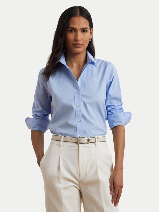 Lauren Ralph Lauren Cămașă 200684553002 Albastru celest Regular Fit