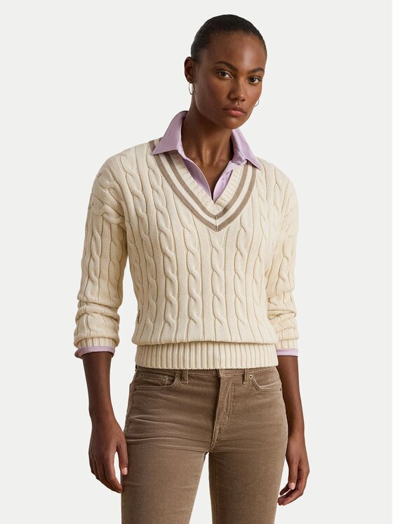 Lauren Ralph Lauren Pulover 200979662003 Écru Relaxed Fit