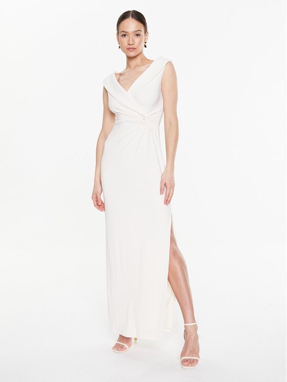 Lauren Ralph Lauren Rochie de seară 253863940001 Écru Slim Fit