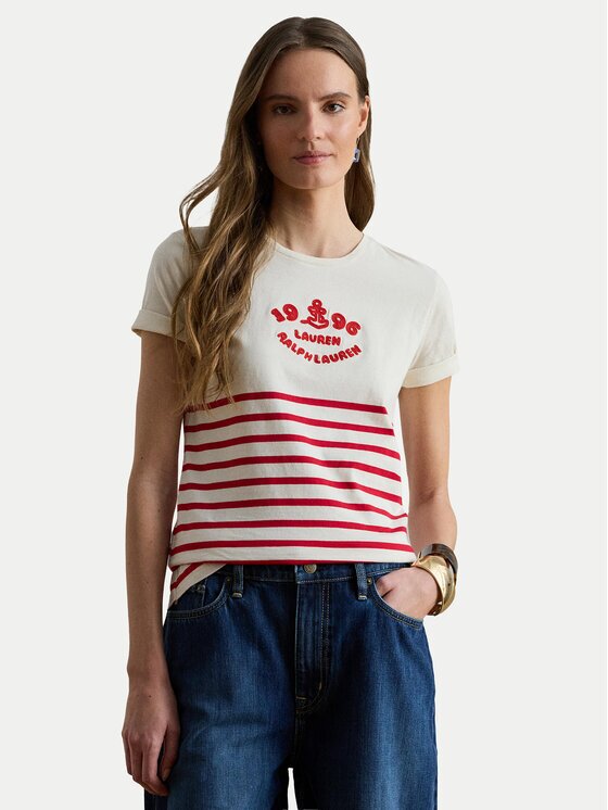 Lauren Ralph Lauren Tricou 200B21056002 Écru Relaxed Fit