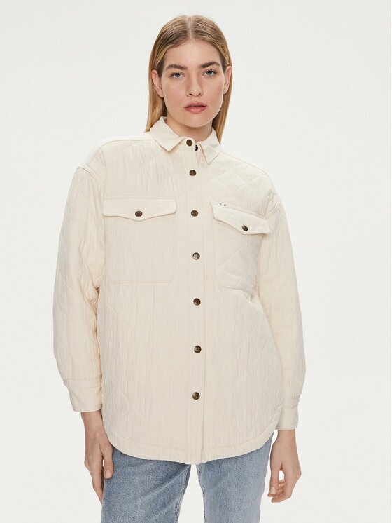 Lee Jachetă cămașă 112351125 Crem Relaxed Fit