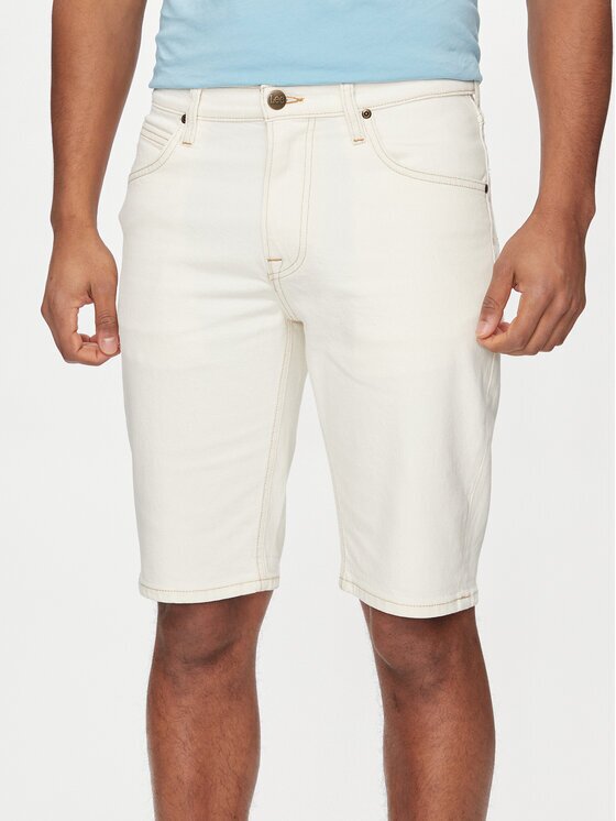 Lee Pantaloni scurți de blugi 5 Pocket 112349236 Écru Regular Fit